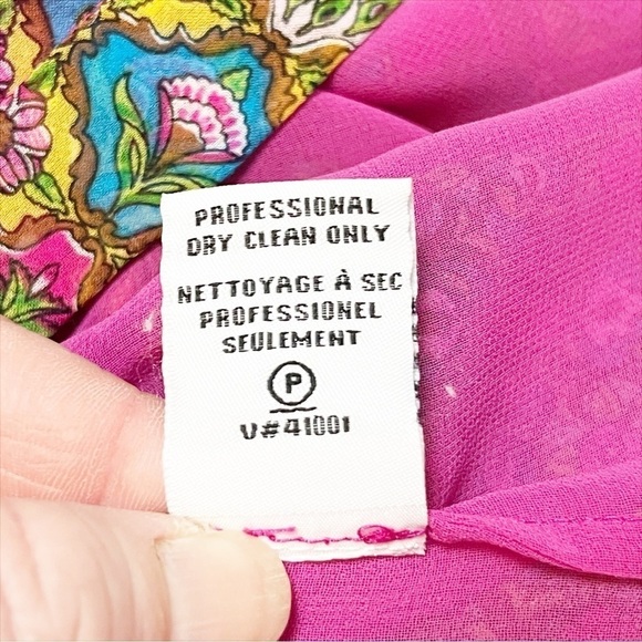 Diane von Furstenberg 100% silk Blakely Sleeveless Blouse 4 top button floral - Picture 10 of 13